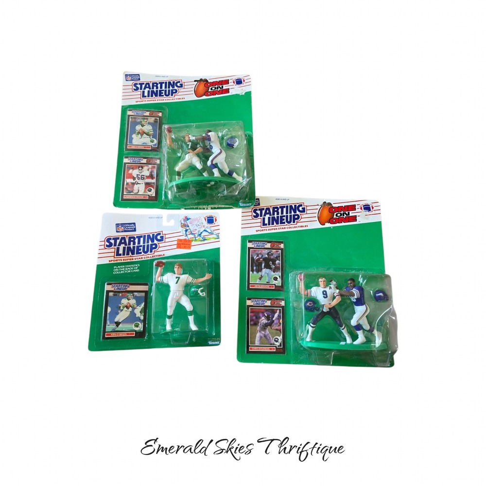 Vtg kenner starting lineup football figures mcmahon doleman Taylor O'Brien nos